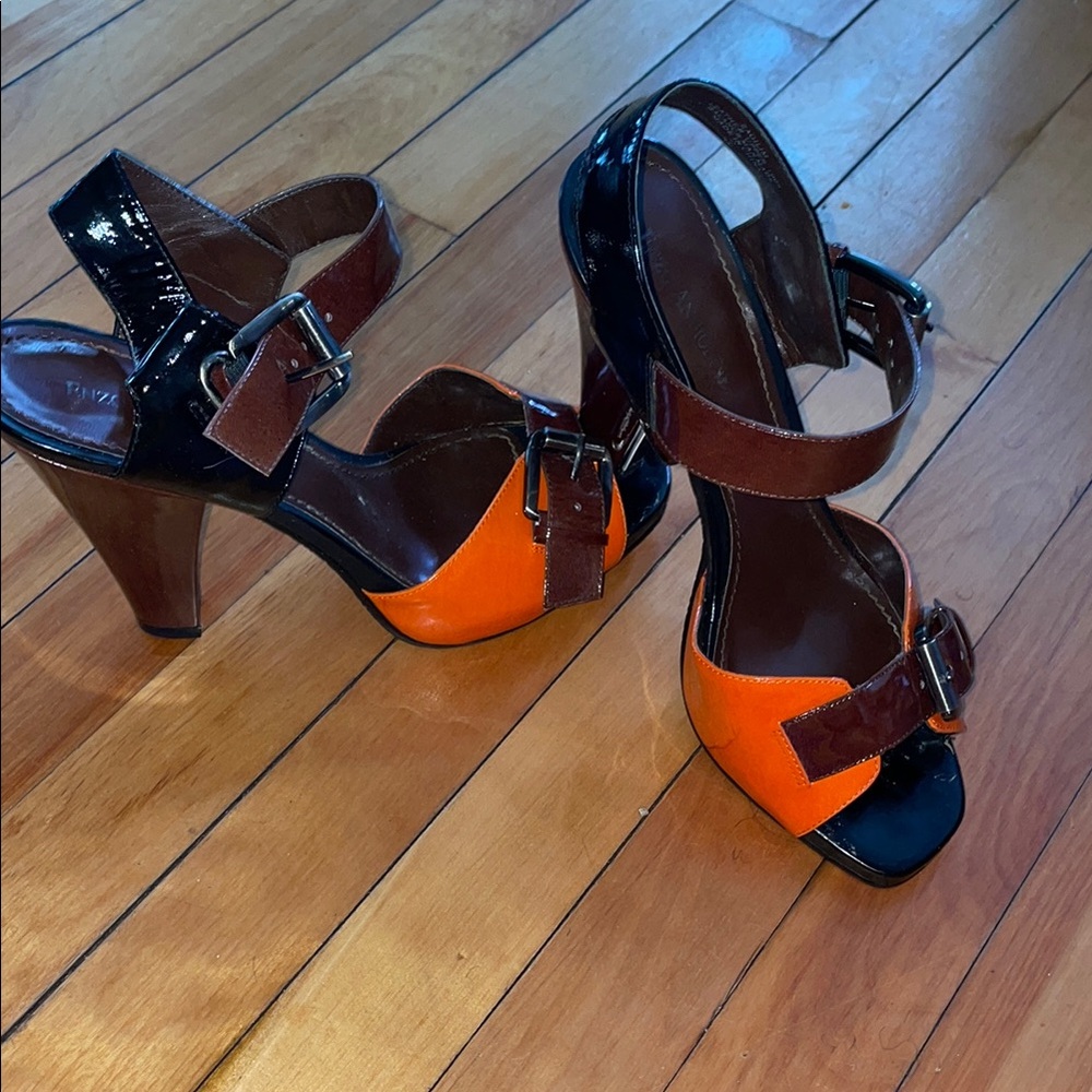 EUC✨Enzo Angiolini Women's Brown and Orange Heels